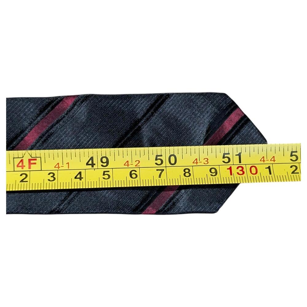 Regal Ribbon Tie Black Red Diagonal Stripe Necktie Skinny Formal 50s 60s 51 1.75 - Picture 6 of 7